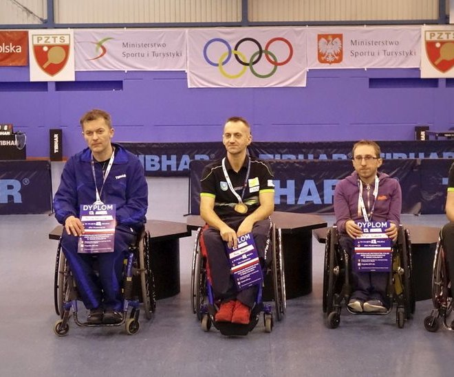 Maciej NALEPKA złoty medal singiel wózki klasa 3 i Janusz CHAMOT brązowy medal singiel wózki klasa 3
